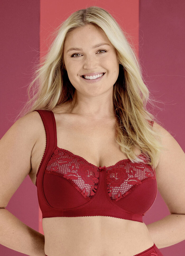 Miss Mary BH mit elastischen Spitzeneinsätzen ROT